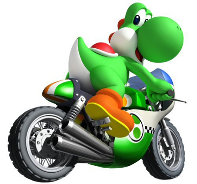 Yoshi on a bike