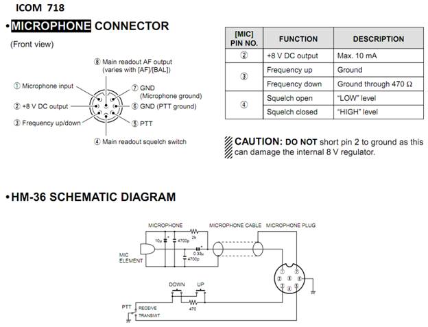 Icom 718 mic wiring