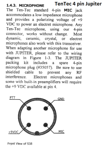 TenTec Jupe Pinout