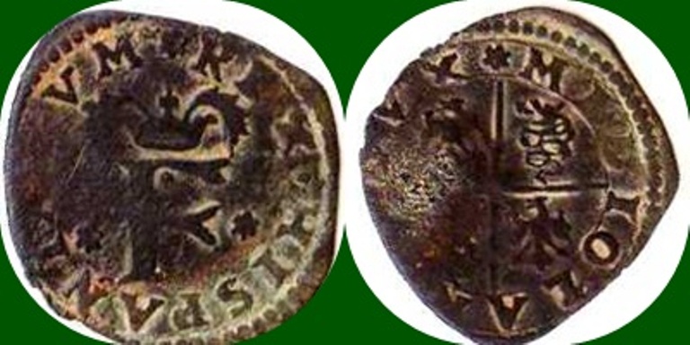 1555-1598 -  Fhilip II - f coronada - una trillina de la ceca de milan ---