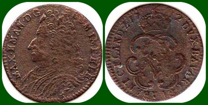 1712 - MAXI-EMANUEL - o  CARLOS VI.- Liard de los Paises Bajos.