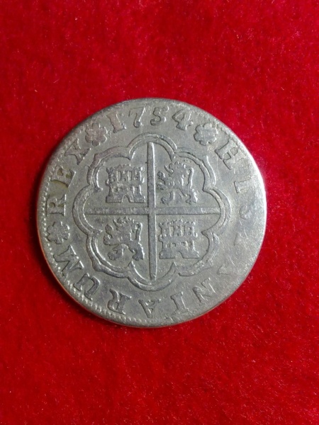 (2a) 2 reales 1754 HISPANIARUM REX (Rey de las Españas )