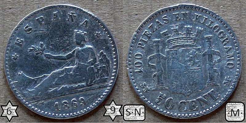 50 centimos 1869