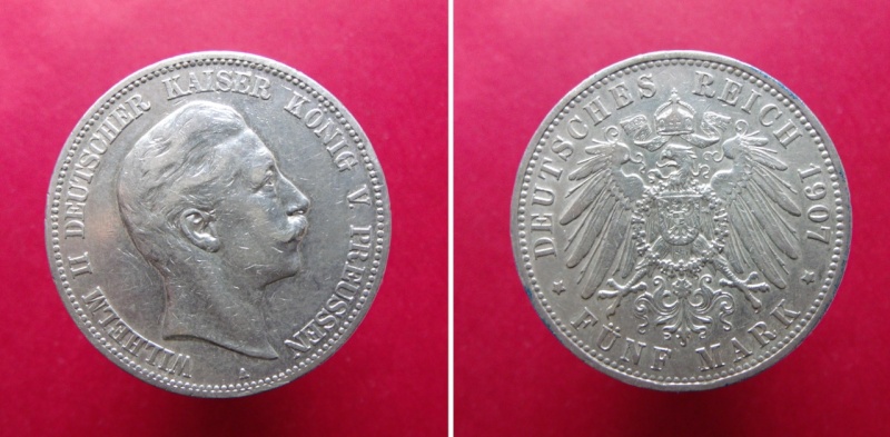 Alemania - Prusia, 5 Mark de 1907, Wilhelm II