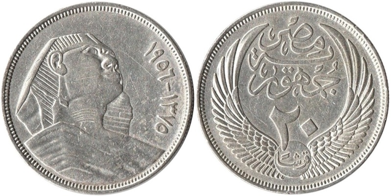 EGIPTO 20 Piastras 1956