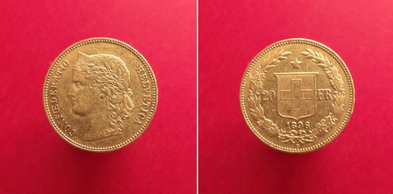 Suiza, 20 Francos oro de 1896