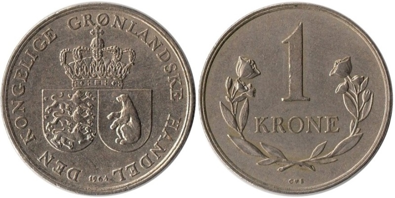 GROENLANDIA - 1 Krone 1964