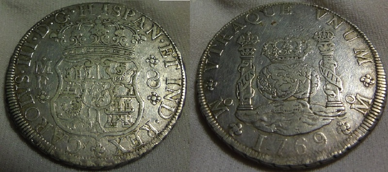 8 Reales Columnario de Mexico 1769 Carlos III