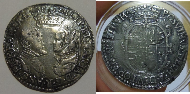 Chelín (schilling) 1554-1555 de María Tudor y Felipe II. Londres.