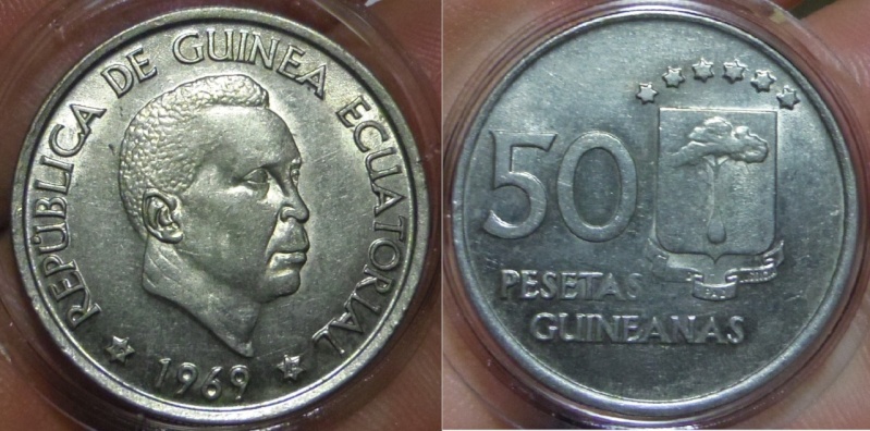 50 Pesetas Guineanas. Francisco Macías Nguema. República de Guinea Ecuatorial. 1969. Madrid. SC.