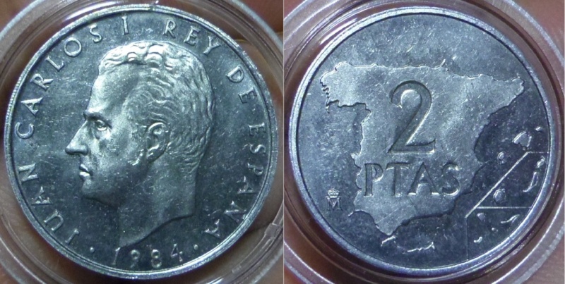 2 Pesetas. Juan Carlos I. Madrid. 1984.