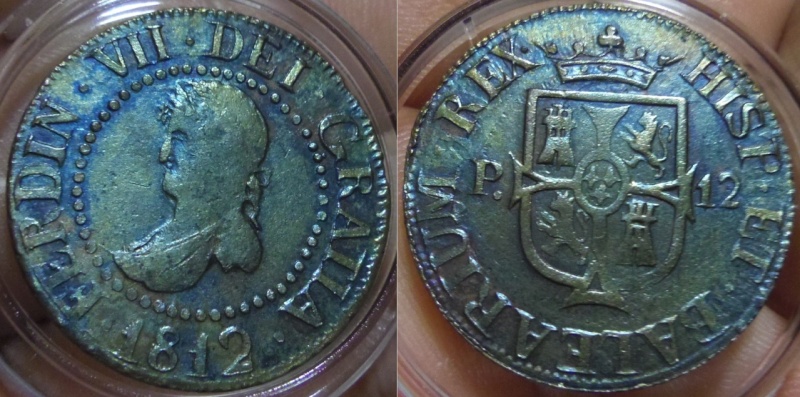 12 Dineros o Un Sueldo. Fernando VII. Palma de Mallorca. 1812.