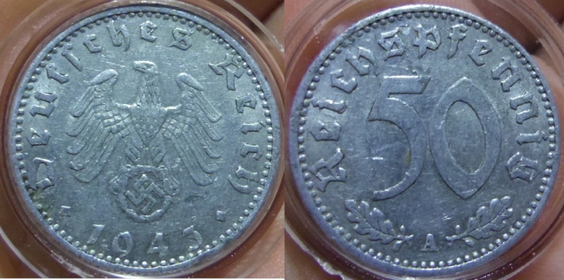 50 Reichspfennig. III Reich (Alemania). Berlín. 1943.