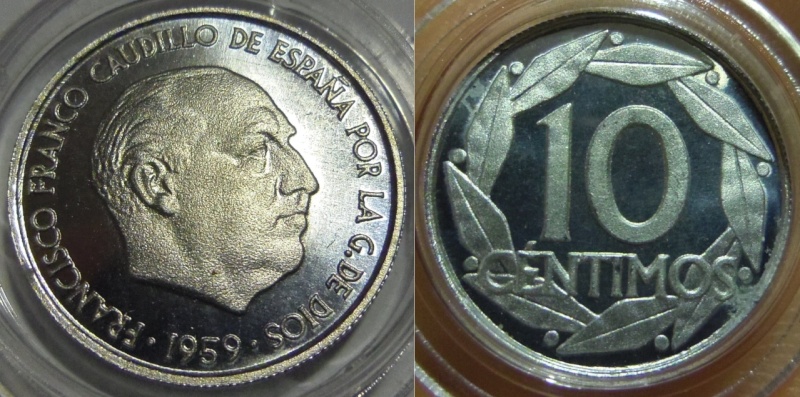 10 Céntimos (Prueba). Francisco Franco. Madrid. 1959 (Año real 1975). ARM.