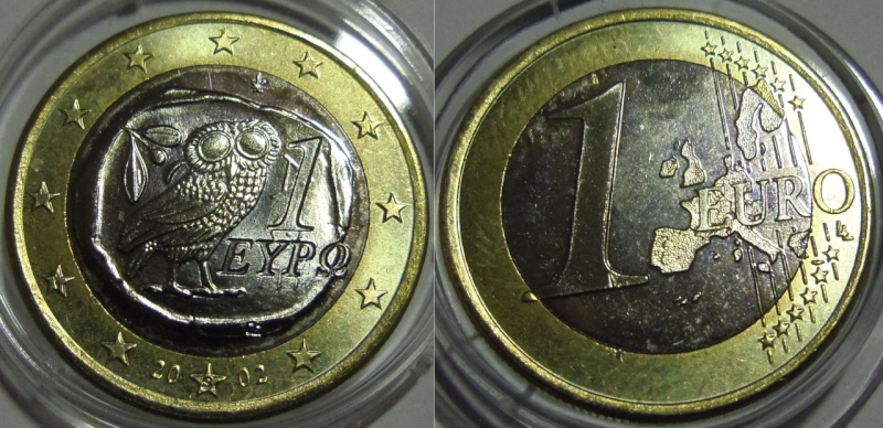 1 Euro. Grecia. Tetradracma ateniense del siglo V A.C. en anverso. Ceca: Helsinki (Finlandia). 2002. SC.