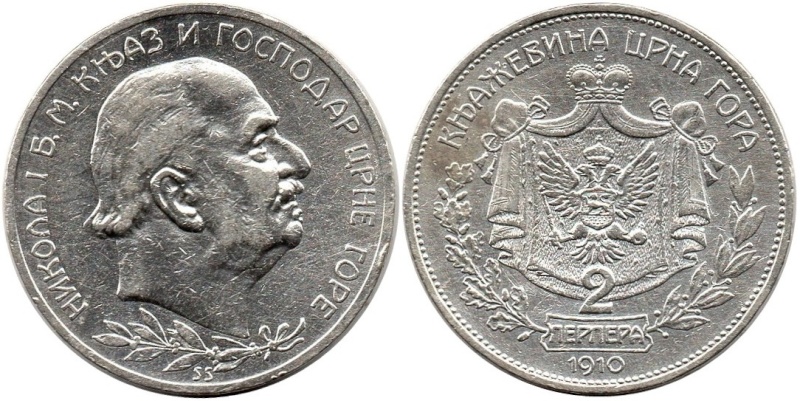 MONTENEGRO - 2 Perpera 1910