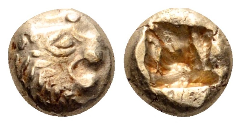 1/12 Estatera (Hemihekte). Aliates. Reino de Lidia. 610-560 A.C. Sardes.