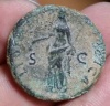 D 96. EF
Nerva, AD 96-98. AE As, mint of Rome AD 96. Laureate bust of Nerva, right. Reverse: Libertas standing left, holding pileus and sceptre. RIC 64; C. 108.