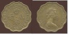 twenty cents de hong kong de cobre 1978, reina elizabeth II