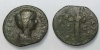 Julia Domna

Æ Dupondio. Roma, 195 DC.
10,7 gr.; Ø = 26 mm.
Anv. IVLIA AVGVSTA. Busto descubierto a derecha.
Rev. VENVS FELIX S-C. Venus de pie a izquierda, con manzana y levantando velo.
RIC 887
