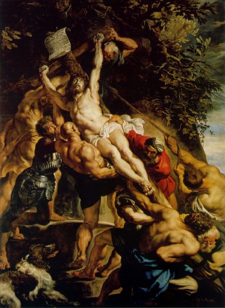 Rubens, Cristo subido a la cruz.