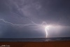 Impact et élégant ramifié au large de la plage de Seignosse (33) capturé durant les orages de la nuit du 22 au 23 juillet - Photo Sandra Guillen