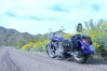 Taken on our late March Ride in Arizona near Buckeye. An Illusion Blue V-Twin Honda VTX 1300S with Vance and Hines, Leatherlykes bags and dyna jetted.  I am convert from Norton and BWMers and Harley to these Honda direct drive shafts