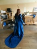 Robe de noble  velours bleu roy et fourrure