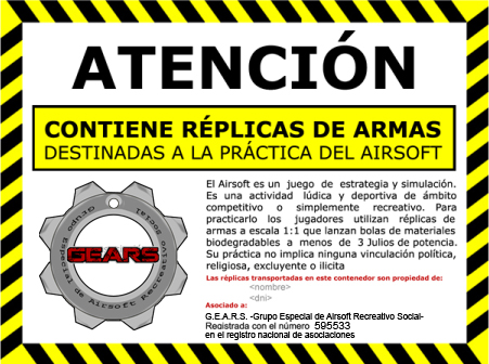 Cartel para el transporte de réplicas