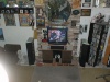 tv and disorganized wall  before my redecorating started