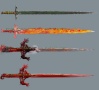 2 dragon blades. Realized I missed the elemental part at first. And added the red one original just because.