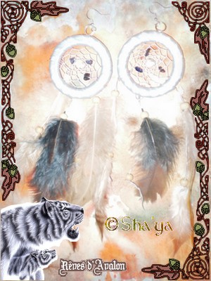 Boucles d'oreilles Dreamcatcher Powaqa bleu pastel sodalite