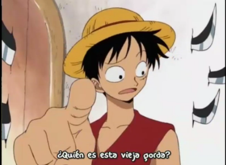 Luffy hablando de Alvida