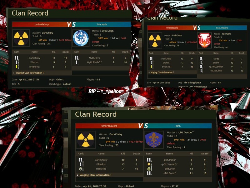 Best UmbrellaCorp Clan Matchs