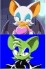 Blakk Wings design was inspired by rouge the bat sonic x version to show this I traced rouge in microsoft publisher and made a redesigned version.
You can immediately tell the difference between rouge and her space gangster counter part