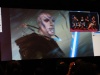 took this at the The Old Republic panel. One of the artists (clearly) drew us one of this characters from the game while the panel was going on. Two of the writers that showed up were: Drew Karpyshyn, Principal Writer at BioWare; Hall Hood, Senior Writer. The two artists: Arnie Jorgensen - Lead Concept Artist; Clint Youngn - Senior Concept Artist