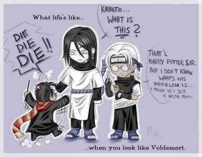 Orochimaru, Kabuto y Harry Poter XD