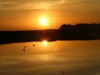 coucher de soleil sur la marre marrais baie de seine