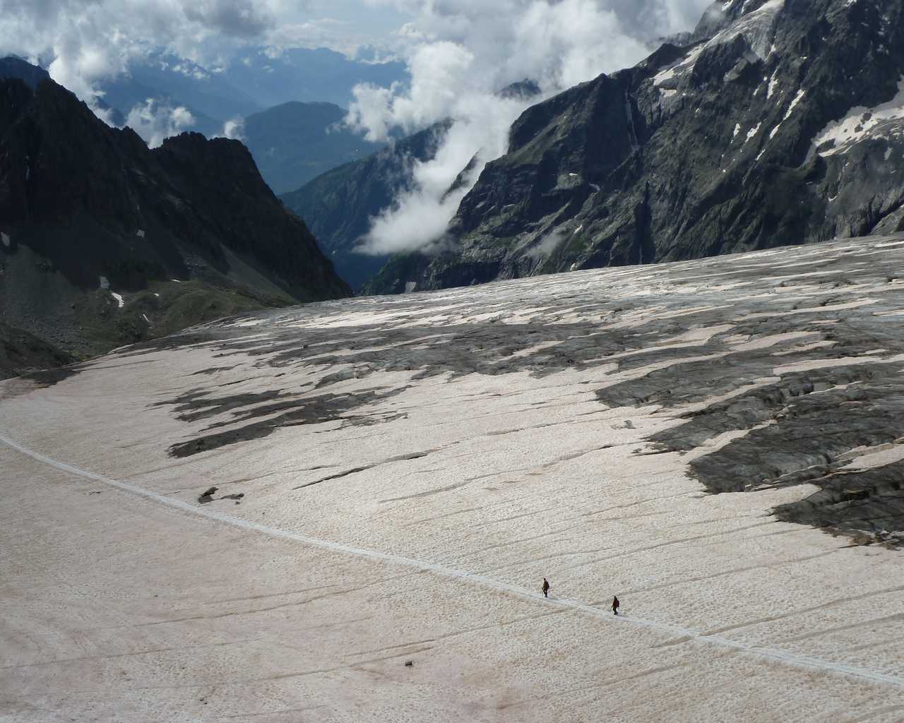 La trace de Glacier Blanc